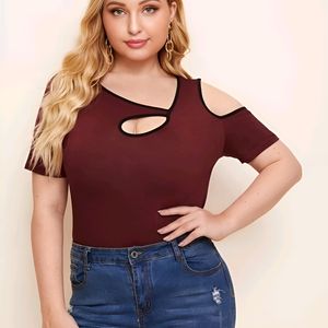 Asymmetrical maroon top