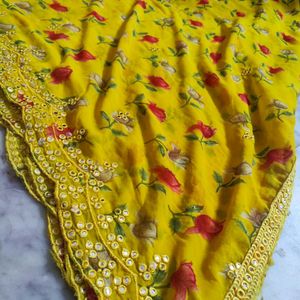 Yellow Beutiful Saree