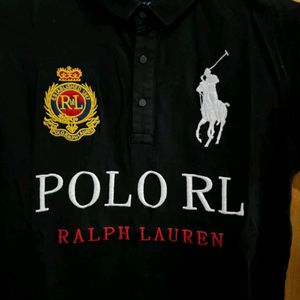 RAPLH LAUREN BLACK POLO TSHIRT