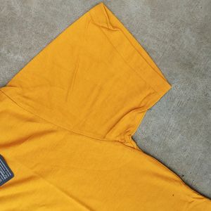 Brand New Yellow Cotton Graphic Printed T-shirt