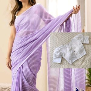 New Purple💜Soft Linen Cotton Saree