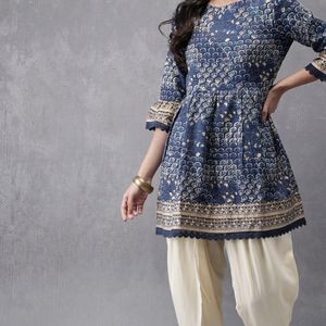 Pure Cotton Kurti With Dhoti Pants For Women