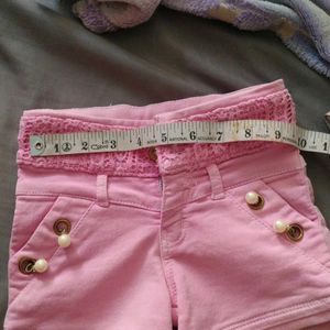 Cute pink Jeans Shorts For Girl