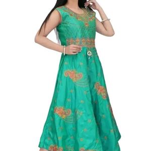 Classic Cotton Blend Embroidered Dress for Women