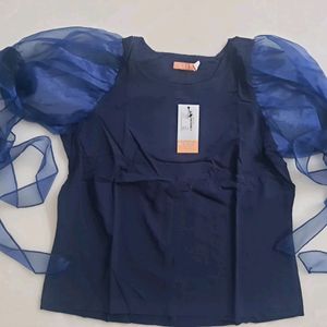 NEW Organza Sleeves Top Size L(bust36")