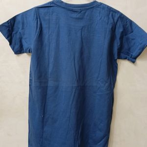 Printed Kids Round Neck Blue T-Shirt