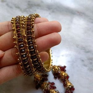 Combo Of 2 Marron,Pink Bangles