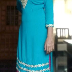 Blue Simple Kurtha