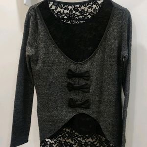 Grey Wool Top