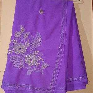 Embroidery work saree