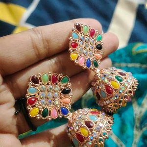 Multi Jhumka Earrings