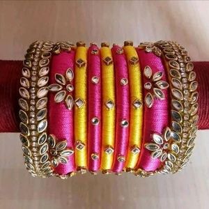 Handmade Silk Thread Bangles Set