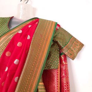 Red Ready To Wear Saree (Women's)