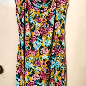 ❗109°F: Multicolour(yellow) Floral Midi Dress