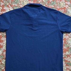 Polo Neck Blue Tshirt For Casual Wear / Outing