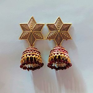 Indian Star Jhumka Earrings