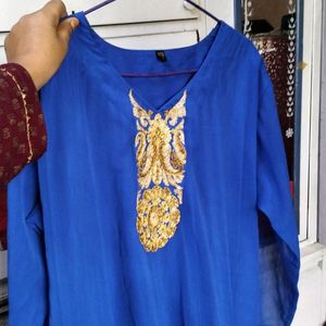 Blue Colour Abaya With Dupatta