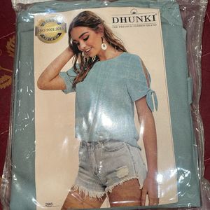 Dhunki Sea Green Crop Top