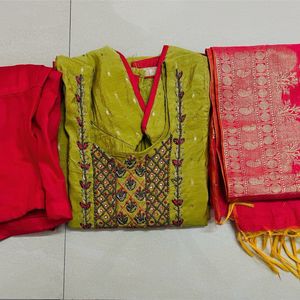 Chanderi Silk Cotton Suit