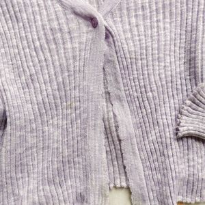 Lavender Crop Thin Sweater