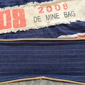 Striped Blue Denim Bag for a smart look