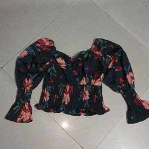 Black Floral Top