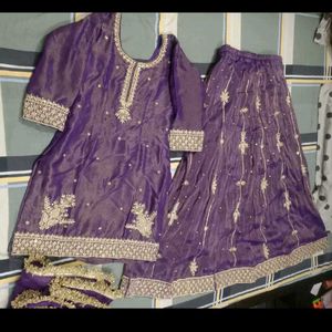 Heavy Embroidery Short Kurti With Lehnga Dupatta