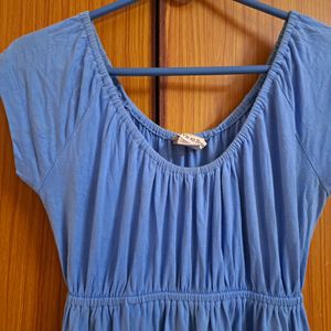 Breezy Light Blue Stretchable Summer Dress