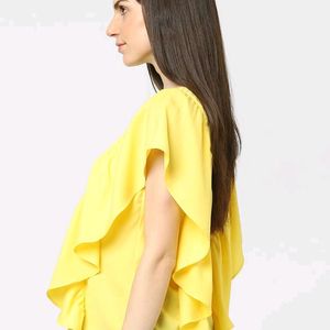 STYLISH Yellow Flared Top