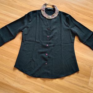 Black Buttoned Top
