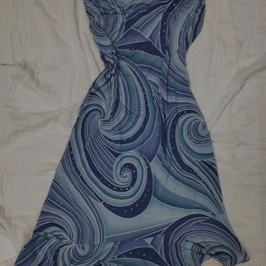 Blue Swirl Bodycon Mini Dress