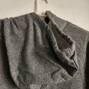 Grey NYC Full Sleeves Crop Top Hoodie