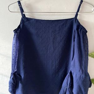 Off Shoulder Blue Top