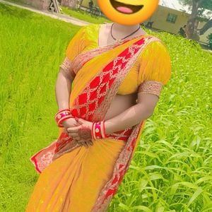 Very Beautiful Yellow Saree