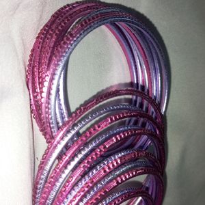 Stylish Pink And Purple Bangles