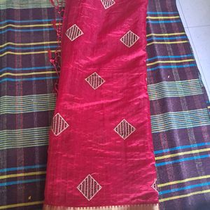 Organza Saree,Completely New,Red Color