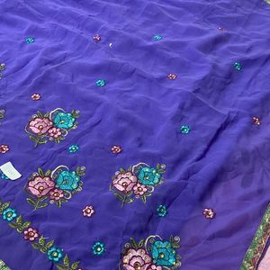 New Lavender Saree With Embroidery