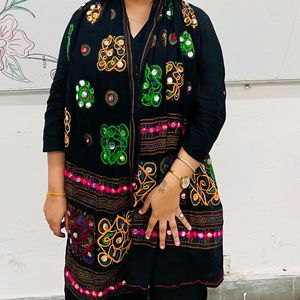 Black Rajasthani Dupatta