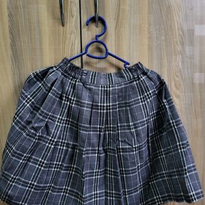 Japanese Plaid Checkered Skirt With Pocket