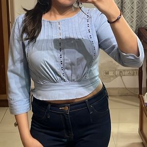 Blue Crop Top