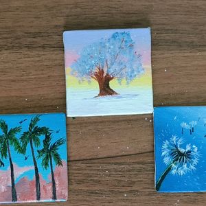 5 Miniature Canvas Paintings For Your Space