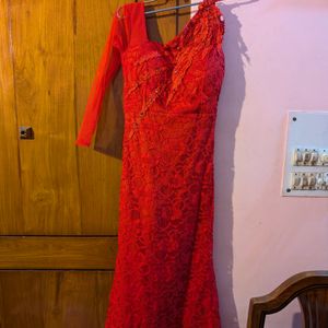 Designer Red Party Gown