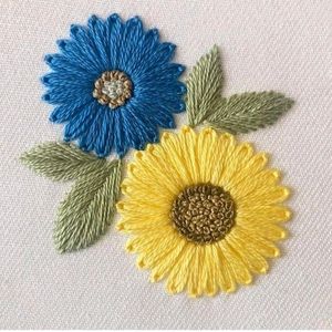 A Letter On 1 Side Flower Embroidery Kerchief