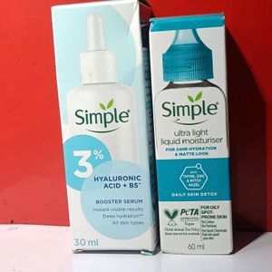 Simple Combo Of Hyaluronic Serum & Moisturizer