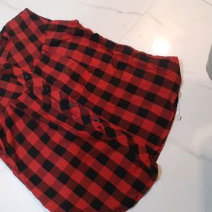 Womens Red Black Top