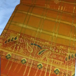 ORANGE FESTIVE WEAR SAREE