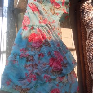 Blue Floral Dress(Available for Very Few Time)