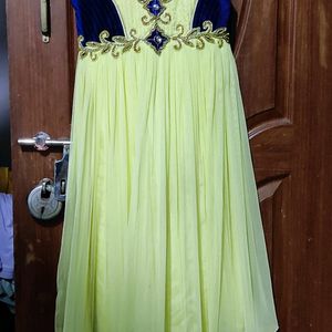 Lime Yellow Anarkali Set