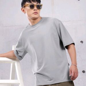 GREY Plain Oversized T Shirt