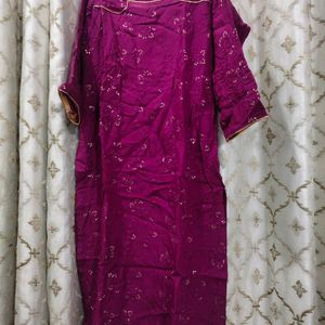 Purple Organza Kurta